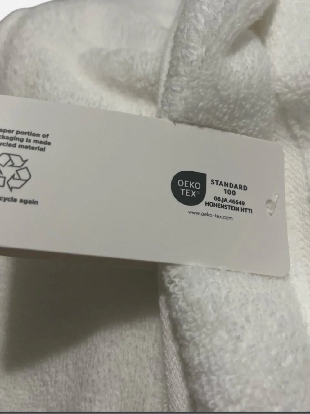 Dkny White Cotton Towel with OEKO-TEX Tag